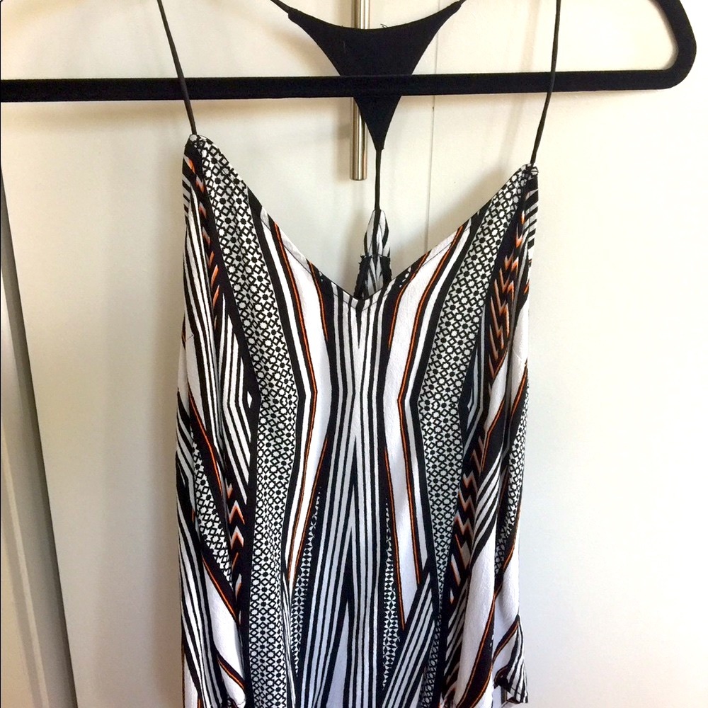 NWOT Bardot Silk Tank Top Racer Back Black